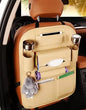 Elegant car seat back storage organizer bag with versatile pockets for keeping essentials organized during travel