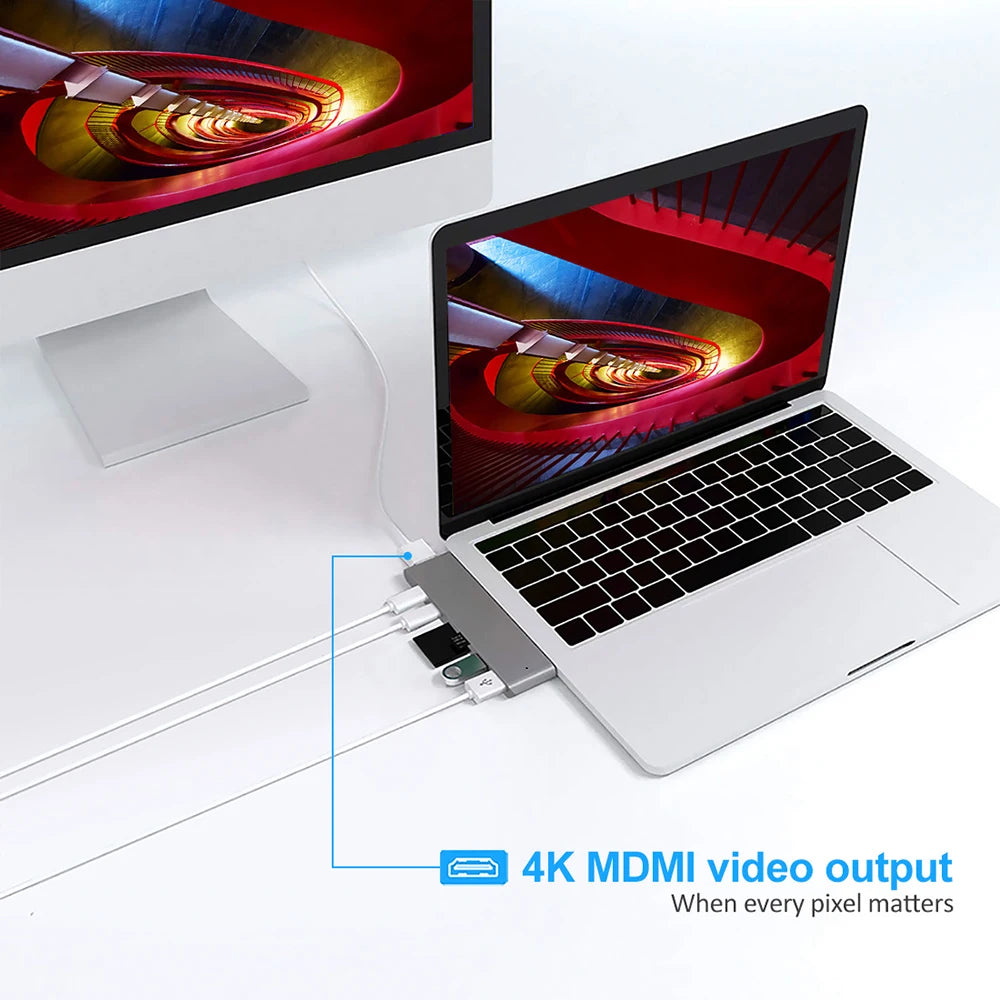 USB 3.1 Type-C Hub with HDMI Adapter and Card Readers for MacBook Air/Pro M1/M2/M3 Chip