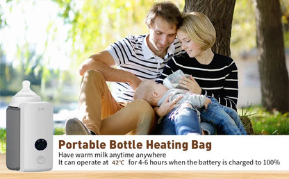 Rechargeable Bottle Warmer 6 Levels Adjustment Temperature Display Breast Milk Feeding Accessories Portable Baby Bottle Heater