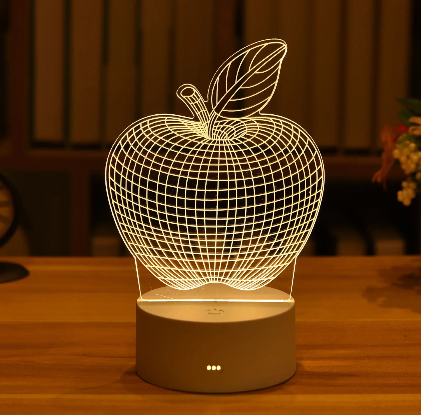 Illuminating Apple-Shaped 3D LED Lamp for Home Decor