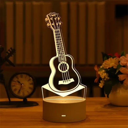 Illuminating Acoustic Guitar 3D Lamp for Home Decor and Music Lovers