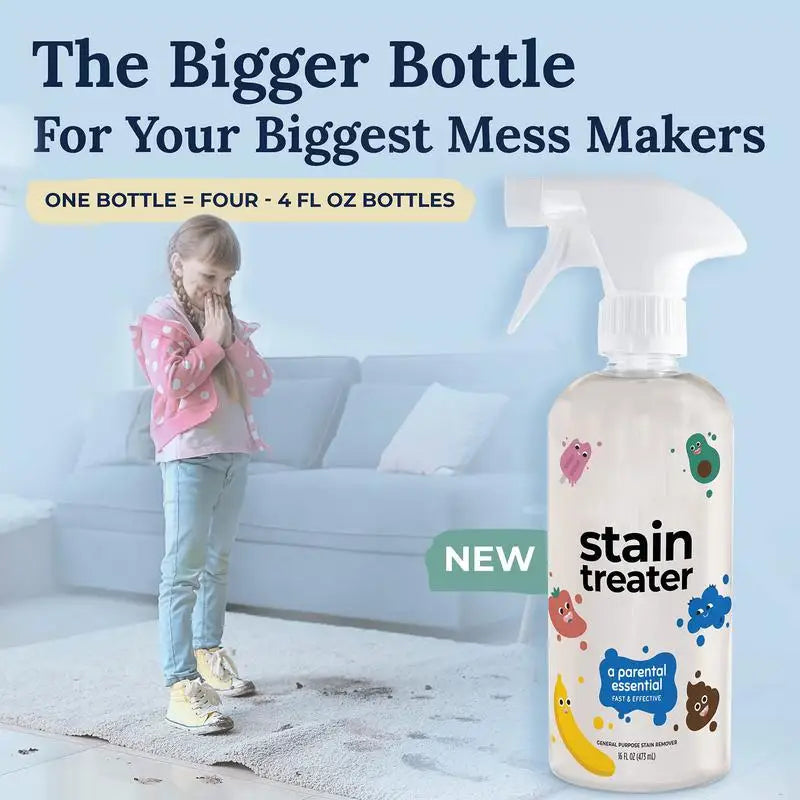 Stain removal spray for fabric: Portable stain treater spray for tough food, pet, and candle wax stains on clothes and household items.