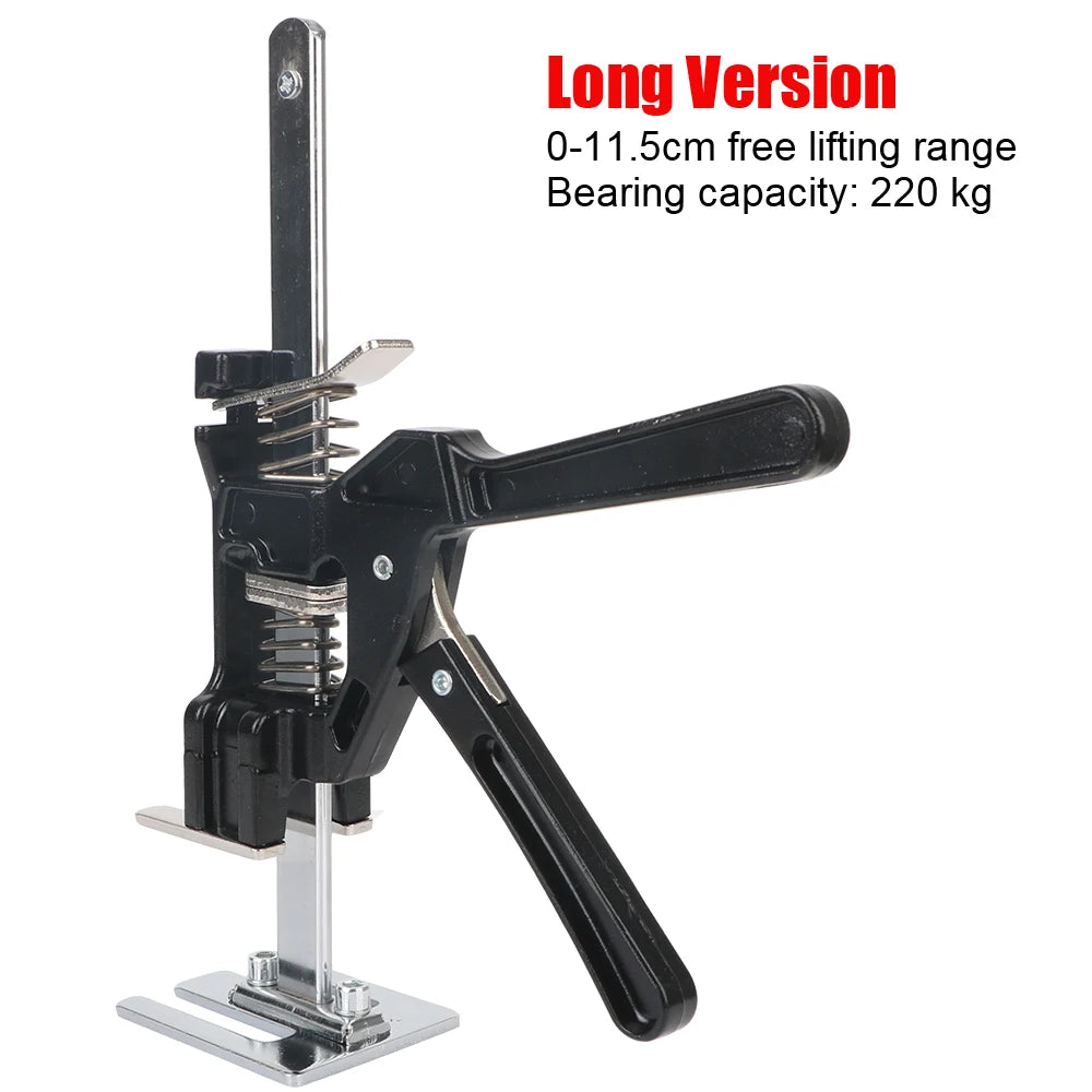 Versatile tile height adjuster with 0-11.5cm lifting range and 220kg bearing capacity, a labor-saving tool for panel, drywall and door installation tasks.
