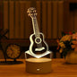 Glowing acoustic guitar shaped 3D LED lamp for home decor