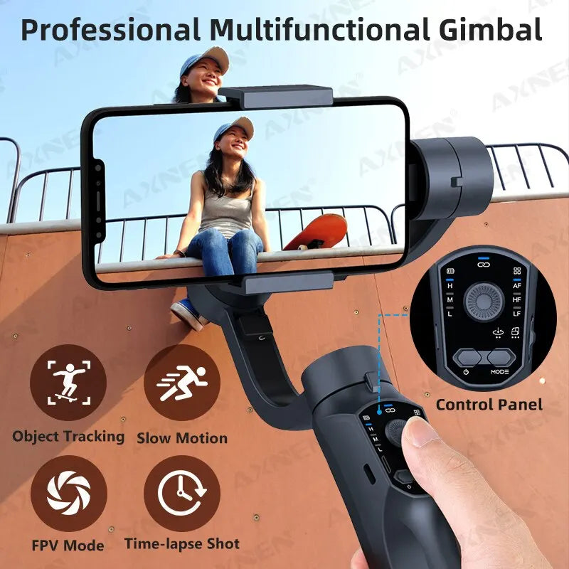 F10 3-Axis Handheld Gimbal Smartphone Stabilizer Cellphone Selfie Stick for Android iPhone Phone Vlog Anti Shake Video Recording - naiveniche