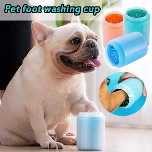 Dog Paw Cleaner Cup Soft Silicone Foot Cleaning Brush Portable Pet Dogs Towel Foot Washer Foot Cleaning Bucket Dog Accessories - naiveniche