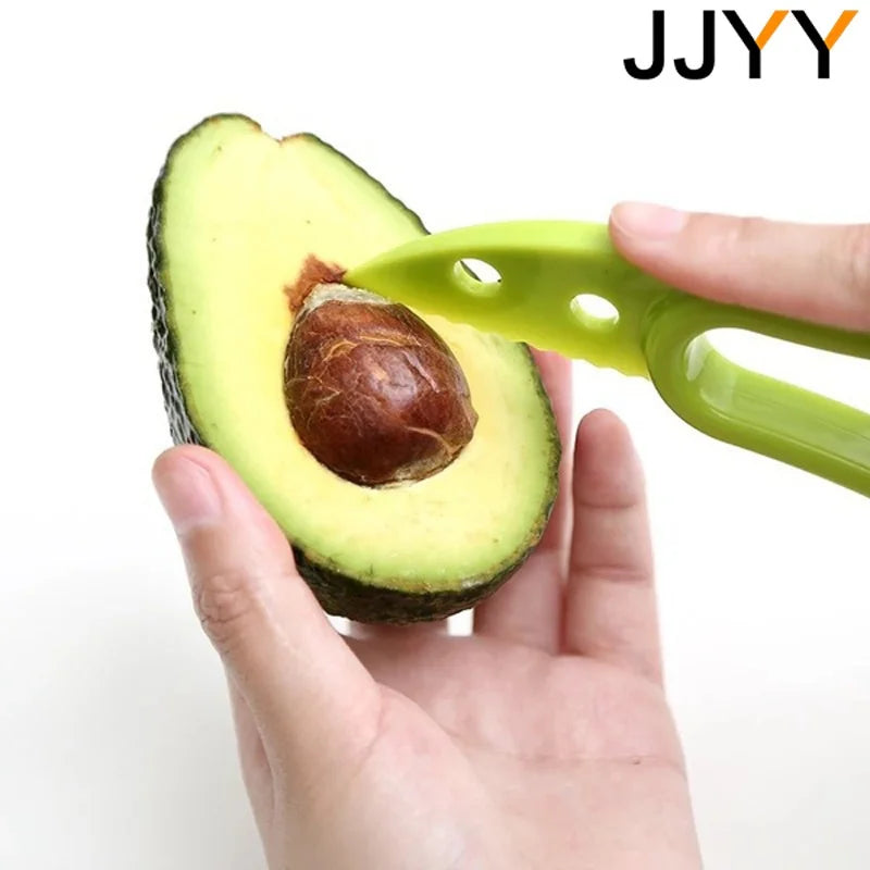 JJYY 3 In 1 Avocado Slicer Shea Corer Butter Fruit Peeler Cutter Pulp Separator Plastic Knife Kitchen Vegetable Tools - naiveniche