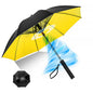 Portable Umbrella with Fan, USB Rechargeable, Powerful Wind Design, Sleek Black and Yellow Color Scheme