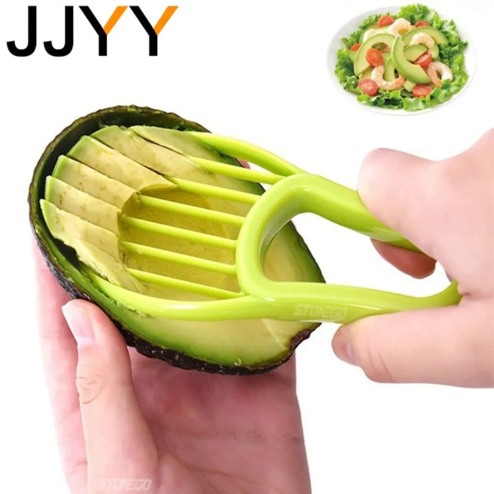 JJYY 3 In 1 Avocado Slicer Shea Corer Butter Fruit Peeler Cutter Pulp Separator Plastic Knife Kitchen Vegetable Tools - naiveniche