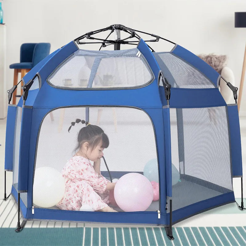 Children's Play Castle Game Protective Fence Portable Folding Free Installation Tent Automatic Spring Outing - naiveniche