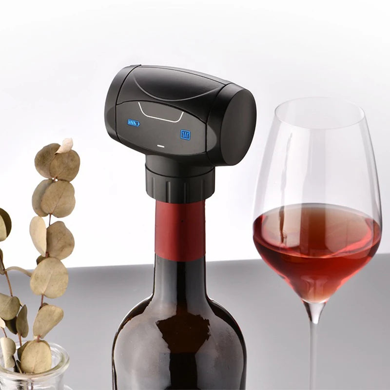 Electric Vacuum Wine Stopper Reusable Wine Vacuum Pump Wine Stopper Keep Fresh Home Bar Tools Automatic Vacuum Wine Saver - naiveniche