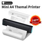 Compact thermal printer for A4 printing on-the-go with wireless connectivity for home, office and travel use.