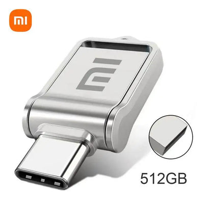 Sleek and versatile Xiaomi USB drive with 2TB storage capacity, featuring USB 3.0 and Type-C interfaces for high-speed data transfer between mobile devices and computers.