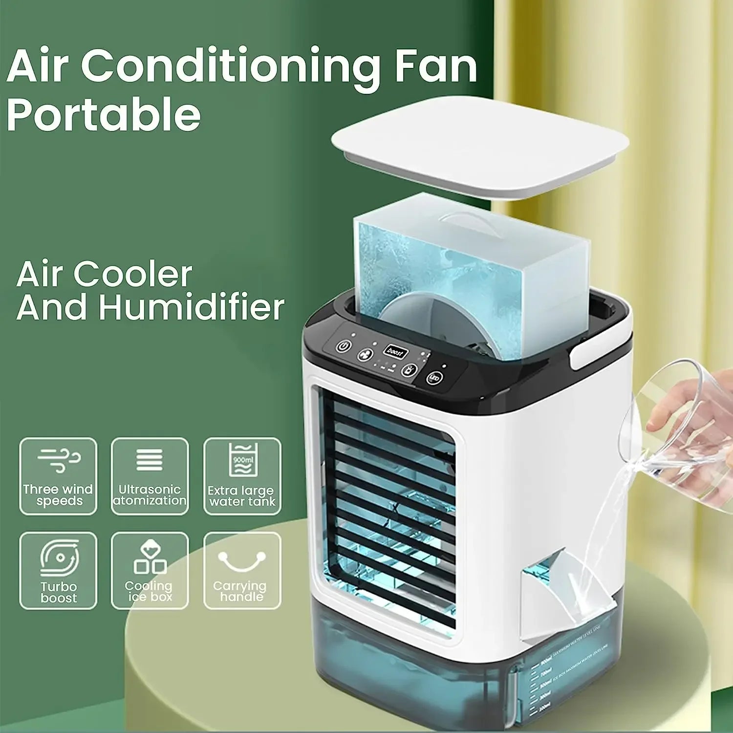 Compact Portable Air Conditioner and Cooler with Night Light naiveniche