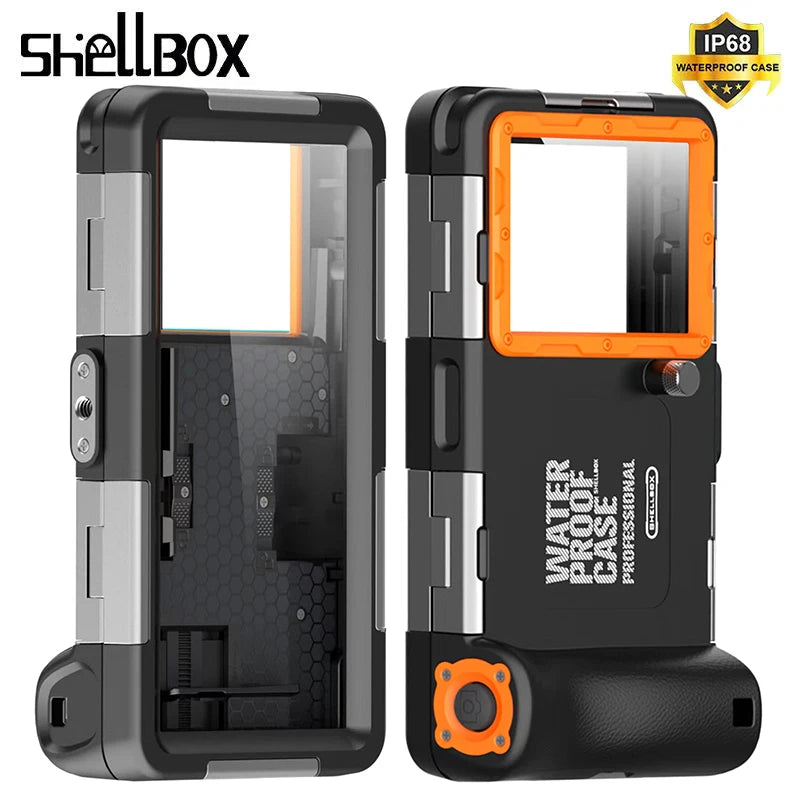 Shellbox Professional Waterproof Case For iphone 14 Pro Max 13 Xs X XR 7 8 14 Plus SE 15M Depth Diving Cover Shockproof Funda - naiveniche