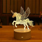 Magical Winged Unicorn 3D LED Lamp
Illuminating mythical creature with elegant wings, displayed on a wooden surface