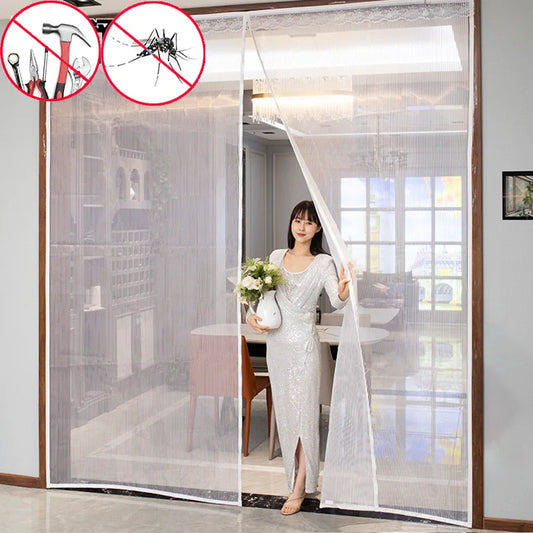 Large Tool-free Magnetic Mosquito Net Summer Anti Bug Fly Door Curtains Mesh Auto Closing Door Screen Anti Bug Fly Door Screen - naiveniche