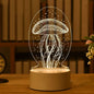 Whimsical jellyfish 3D acrylic LED lamp for home decor