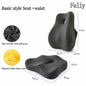 Memory foam office chair cushion and lumbar support pillow for ergonomic back and posture relief