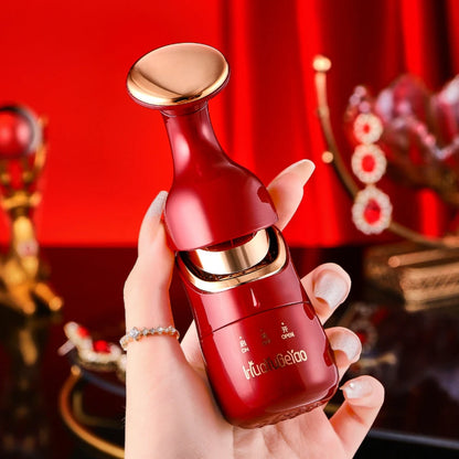 Luxurious 3-in-1 Facial Massaging Device in Vibrant Red Tone