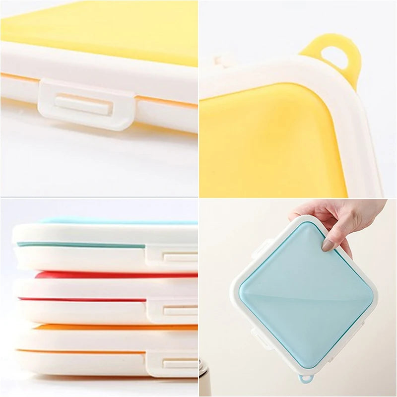 Portable Silicone Microwave Sandwich Storage Box Tuppers Food Bento School Breakfast Lunch Boxes Reusable Toast Container Case - naiveniche