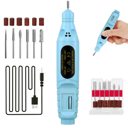 1 Set Professional Electric Nail Drill Machine Manicure Milling Cutter Nail Art File Grinder Grooming Kits Nail Polish Remover - naiveniche