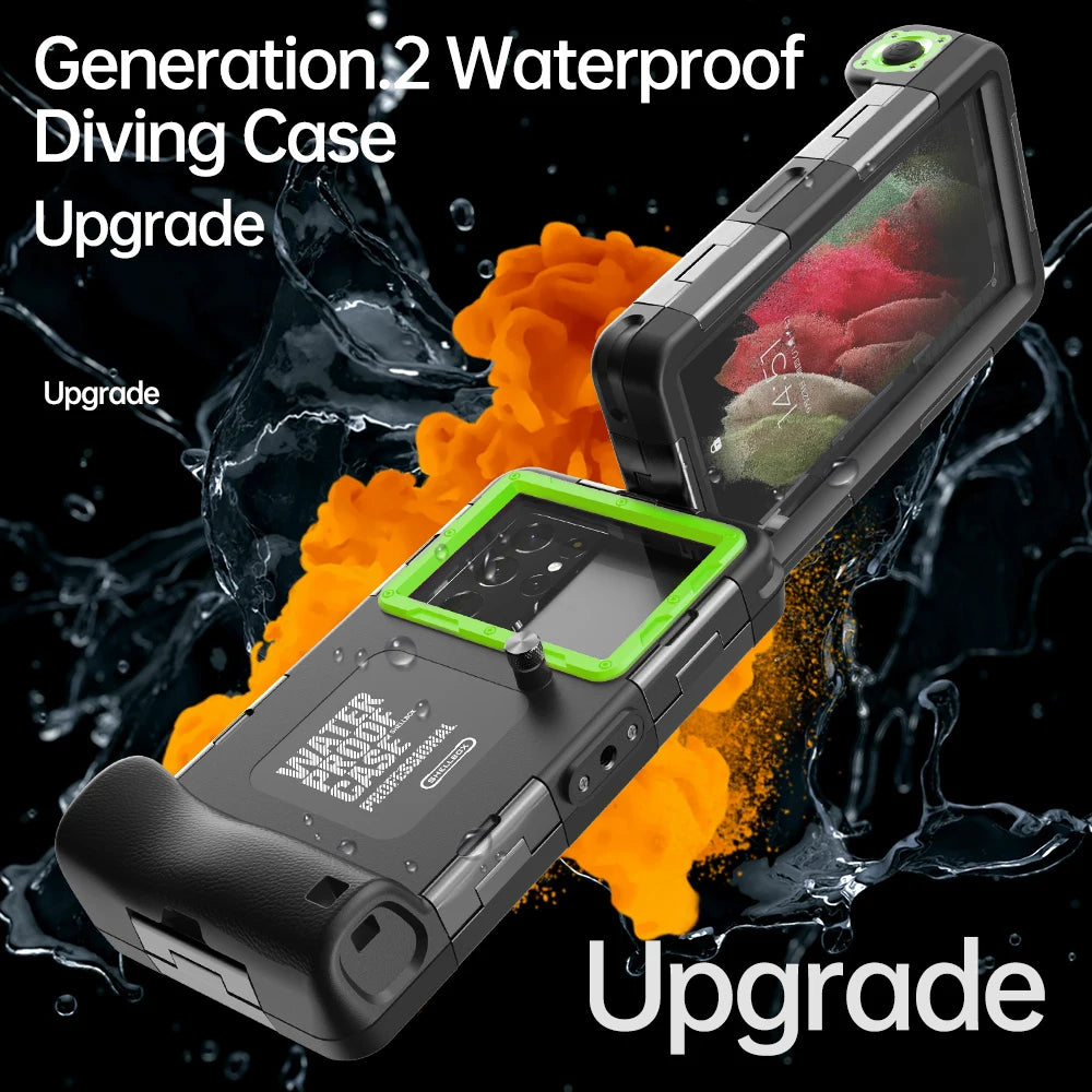 Shellbox Professional Waterproof Case For iphone 14 Pro Max 13 Xs X XR 7 8 14 Plus SE 15M Depth Diving Cover Shockproof Funda - naiveniche