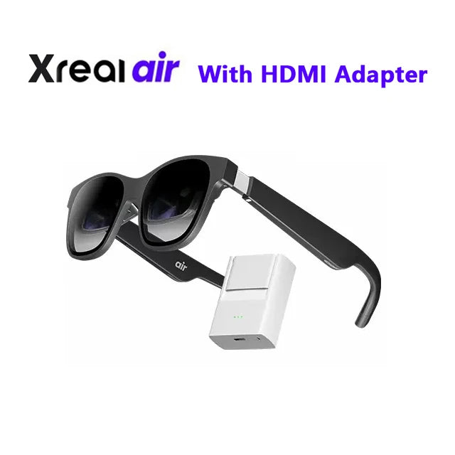 XREAL Air smart AR glasses with HDMI adapter - portable 130-inch virtual screen for a 3D HD private cinema experience