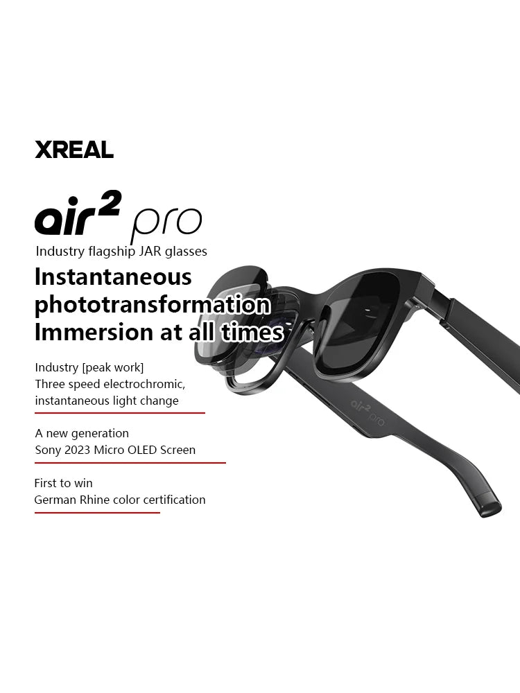 XREAL Nreal Air 2 Pro Nreal Air2 Pro Smart AR Glasses with 130-inch HD Virtual Private Cinema Screen