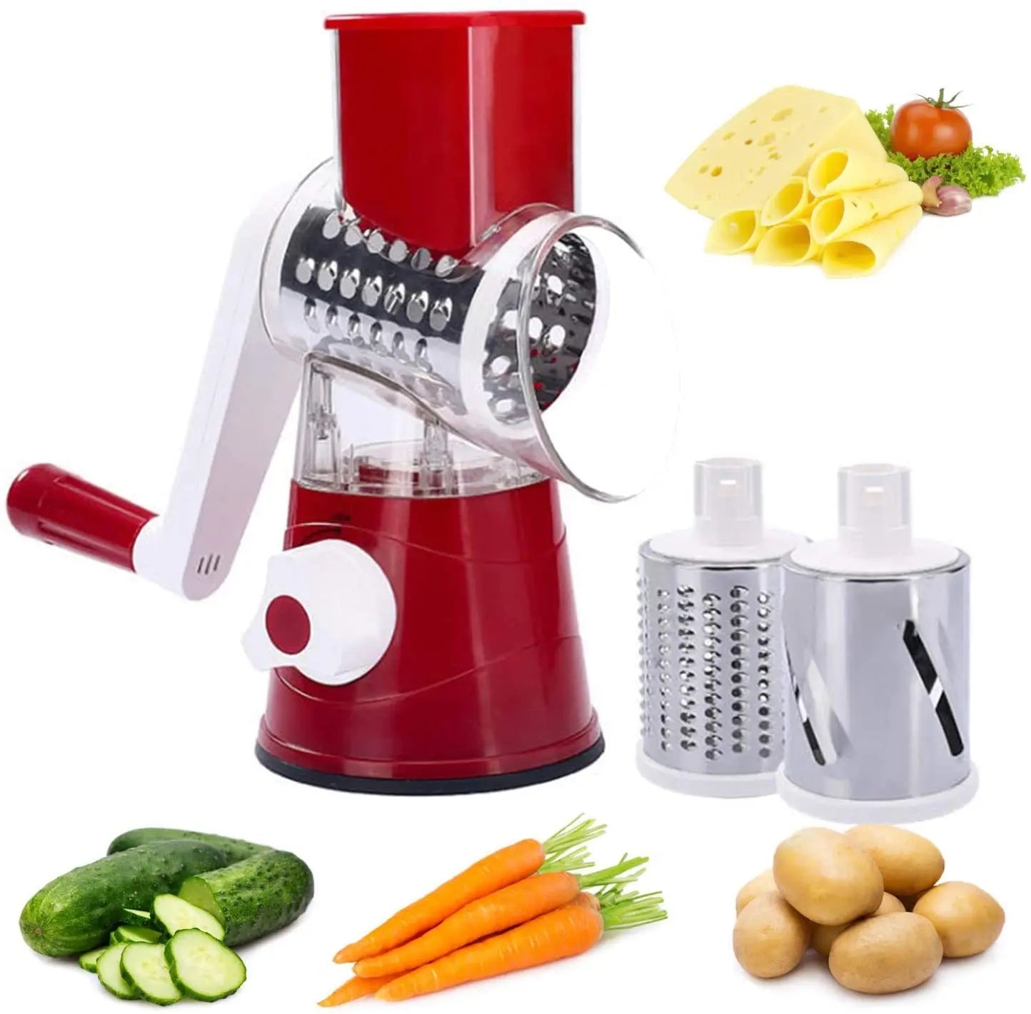 Multifunctional Roller Vegetable Cutter Hand Crank Home Kitchen Shredder Potato Grater - naiveniche