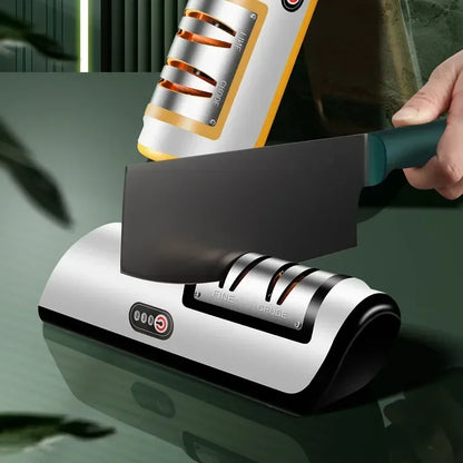 USB Electric Knife Sharpener Automatic Adjustable Rechargable Kitchen Knives Scissor Home Fast Sharpening - naiveniche