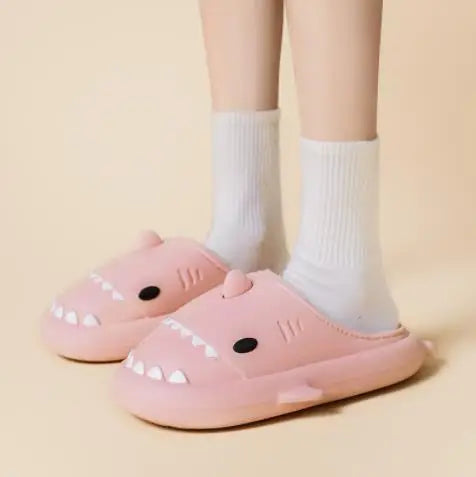 Cozy Cartoon Shark Slippers: Comfortable Children's Plush Footwear