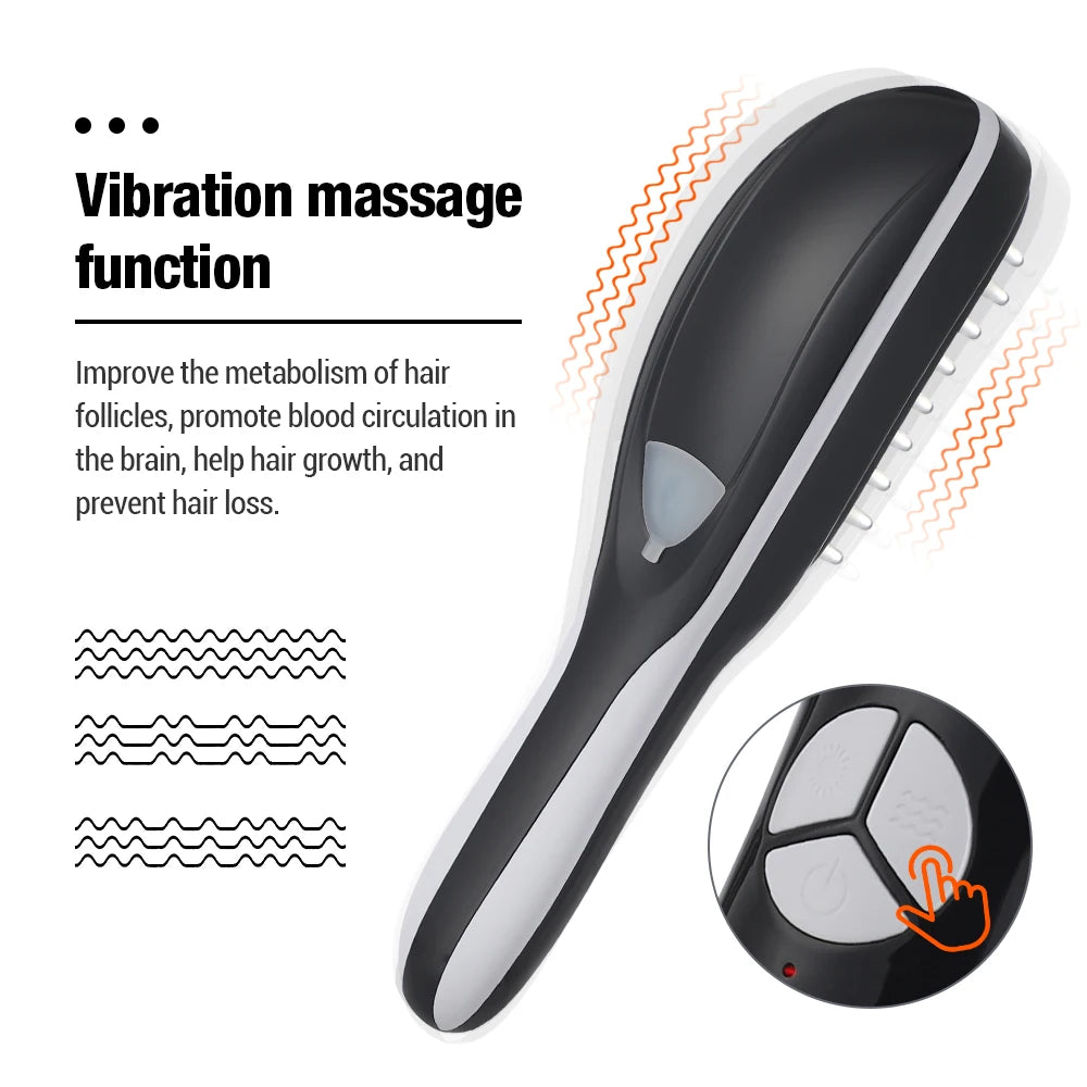 Sonic Vibration Scalp Massager Red Light Therapy Head Massage Comb Anti Hair Loss Anion Spray Hair Growth Brush Stress Relief