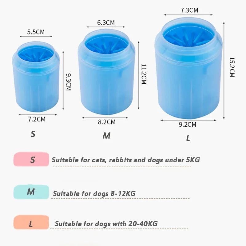 Dog Paw Cleaner Cup Soft Silicone Foot Cleaning Brush Portable Pet Dogs Towel Foot Washer Foot Cleaning Bucket Dog Accessories - naiveniche