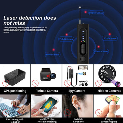 Hidden Camera Detector Anti-Spy Car GPS Tracker Listening Device Bug RF Wireless All Signal Scanner Gadget Security Protection - naiveniche