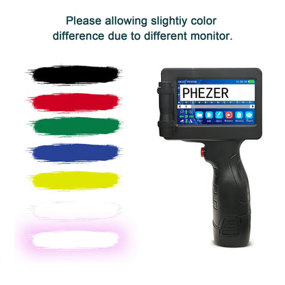 Phezer P17 Handheld Inkjet Printer Date Number Expiry Date Logo QR Bar Batch Code Expiry Date 12.7mm Label Printer 28 Languages - naiveniche