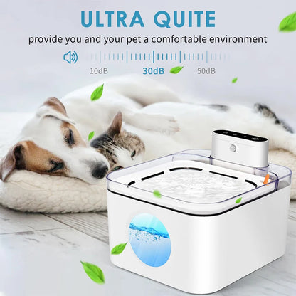 3L Automatic Cat Water Fountain USB Cable/Battery Operated Smart Sensing Sensor Dog Cat Dispenser Pet Cats Drinker with Filter - naiveniche