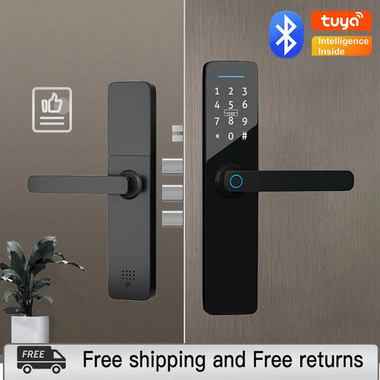 Tuya Digital Electronic Lock Smart Door Lock with Biometric Fingerprint Password Remote Control Unlocking and Keyless Entry - naiveniche