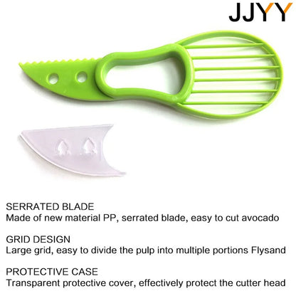 JJYY 3 In 1 Avocado Slicer Shea Corer Butter Fruit Peeler Cutter Pulp Separator Plastic Knife Kitchen Vegetable Tools - naiveniche