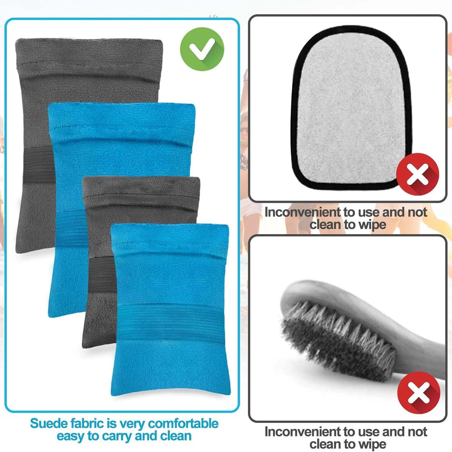 Sand Remover Reusable Sand Removal Bag for Beach Sand Cleaning Sand Wipe Off Mitten for Camping Outdoor Surf Essentials