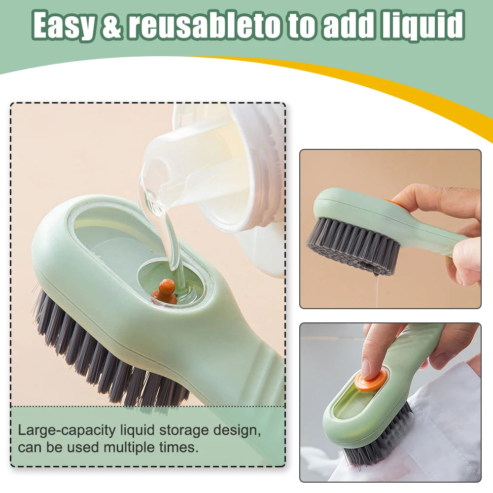 Automatic Shoe Brush with Liquid Soap Dispenser and Soft Cleaning Brush for Household Laundry
