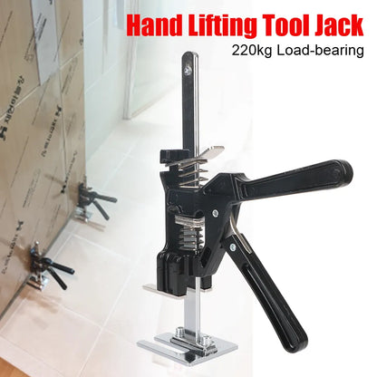 Adjustable hand lifting tool jack with 220kg load-bearing capacity for lifting and positioning drywall, panels, and other heavy construction materials.