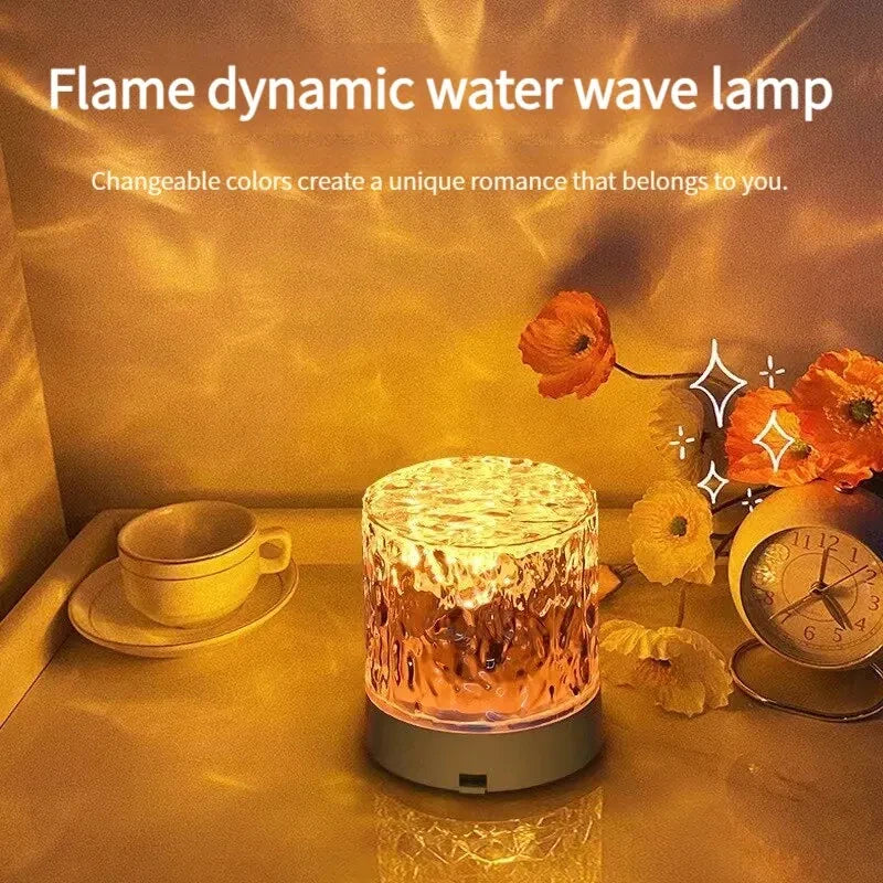 Enchanting Flame Dynamic Water Wave Lamp
Mesmerizing multicolor water ripple projection light
Captivating rotating RGB ripple effect night lamp
Soothing wave illusion LED table decoration