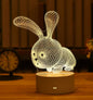 Whimsical Bunny 3D Acrylic LED Lamp for Bedside, Home Decor, Party Lighting