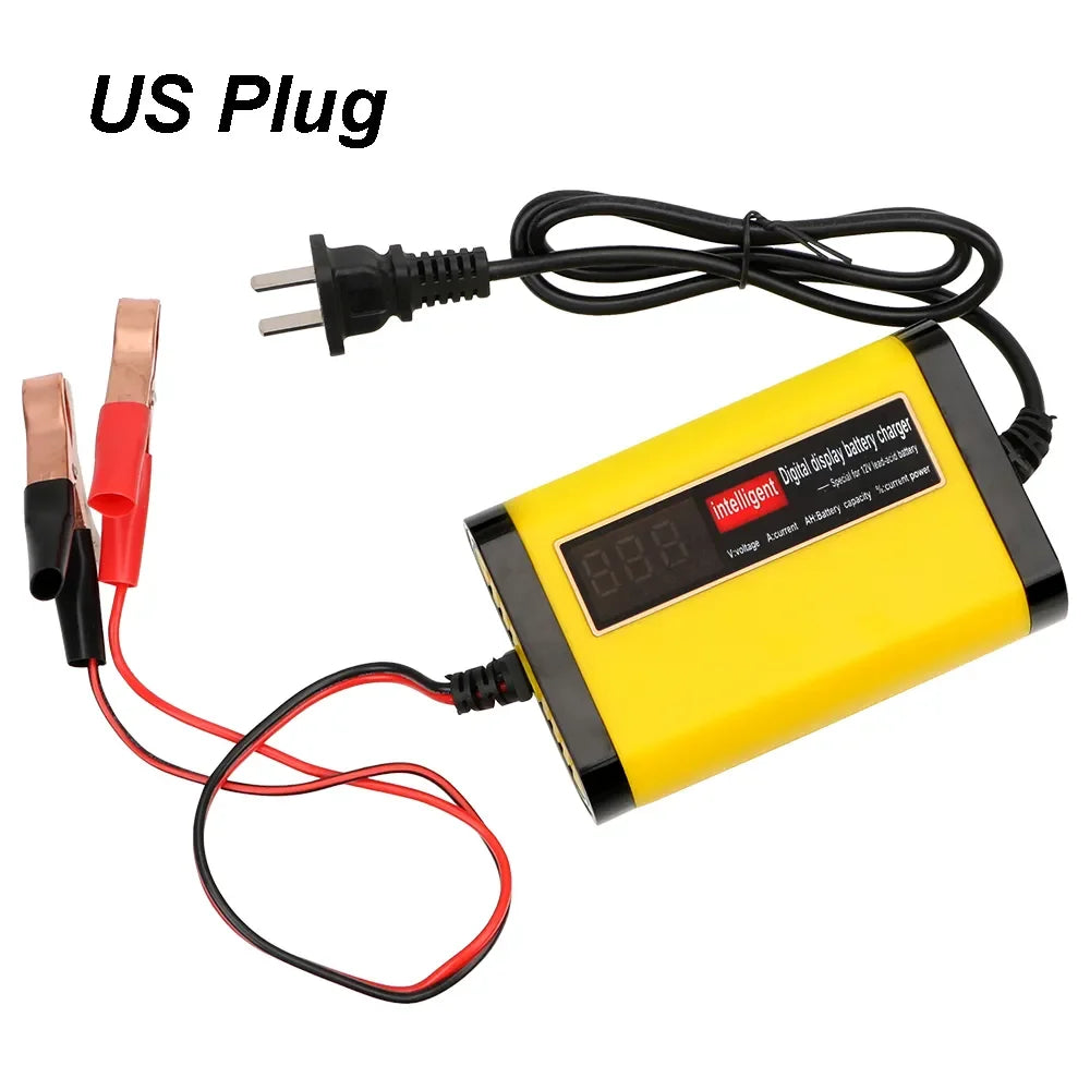 Full Automatic Car Battery Charger Digital LCD Display 2A Fast Charging 3 Stages Lead Acid AGM GEL Battery-chargers
