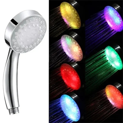 7 Colors Changing LED Shower Head Rainfall Shower Sprayer Water Saving Showerhead Bathroom Accessories Replacement Shower Head - naiveniche