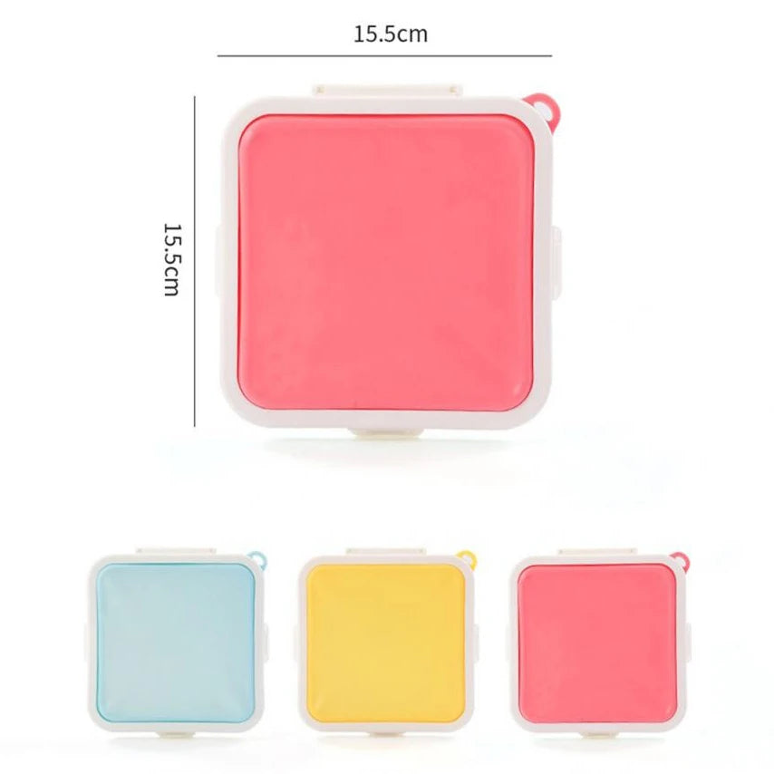 Portable Silicone Microwave Sandwich Storage Box Tuppers Food Bento School Breakfast Lunch Boxes Reusable Toast Container Case - naiveniche