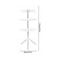 Foldable 3-tier stainless steel indoor clothes drying rack with hanging rods for efficient laundry organization.